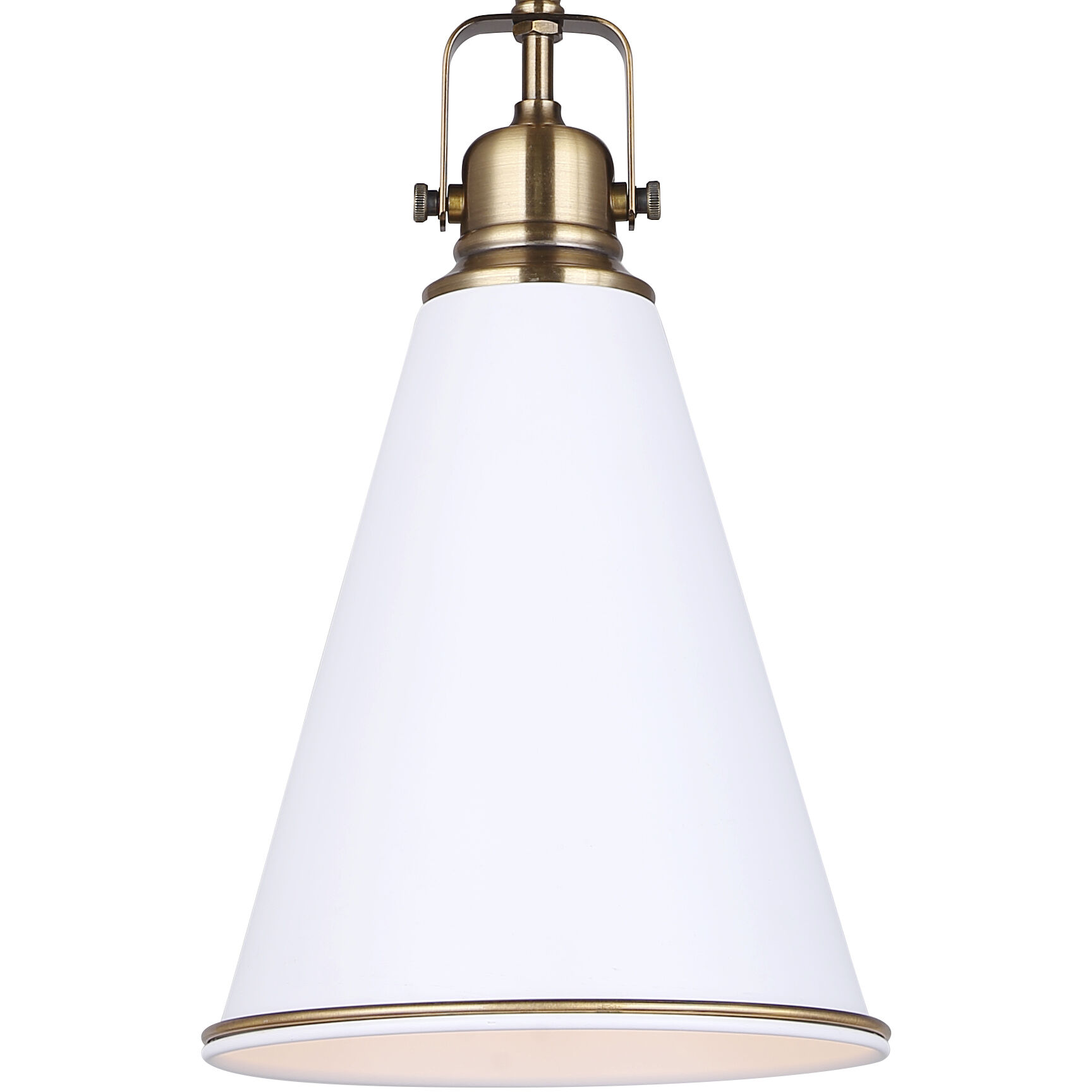 Ollie 1 Light 7.5 inch Matte White and Gold Pendant Ceiling Light
