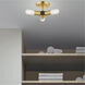 Copenhagen 3 Light 14 inch Satin Brass Semi-Flush Mount Ceiling Light