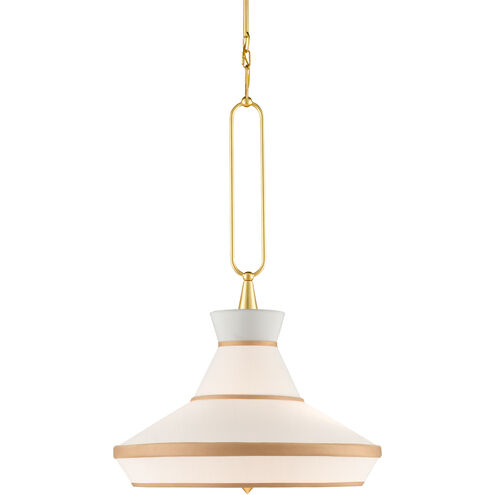 Perth 2 Light 22 inch Gold Leaf/White Pendant Ceiling Light