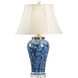 Chelsea House 33 inch 100.00 watt Blue/White Glaze/Clear Table Lamp Portable Light