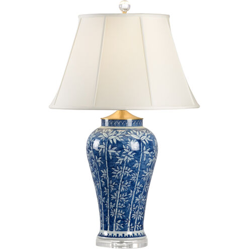 Chelsea House 33 inch 100.00 watt Blue/White Glaze/Clear Table Lamp Portable Light