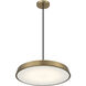 Tallinn LED 18 inch Brushed Gold and White Pendant Ceiling Light