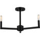 Fullton 3 Light 20 inch Midnight Black Semi-Flush Mount Ceiling Light
