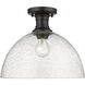 Yep Hines 1 Light 13.5 inch Rubbed Bronze Semi-Flush Mount Ceiling Light in Seeded Glass