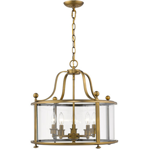 Wyndham 5 Light 21 inch Heirloom Brass Chandelier Ceiling Light in 24