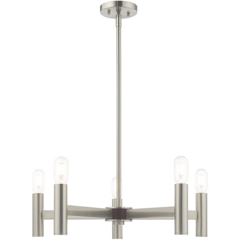 Copenhagen 5 Light 25 inch Brushed Nickel Chandelier Ceiling Light