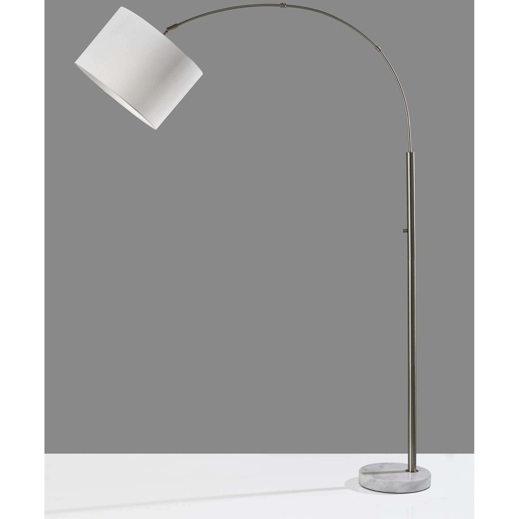 Rigley 71 inch 100.00 watt Brushed Steel Arc Floor Lamp Portable Light, Simplee Adesso