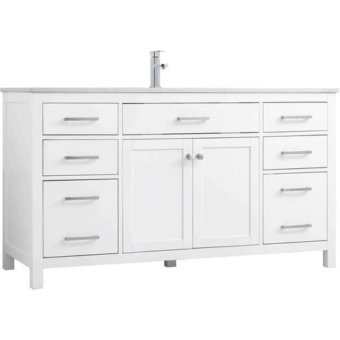 Lewis 60 X 22 X 34 inch White Vanity Sink Set