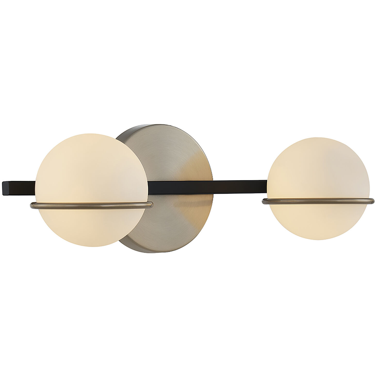 Fusion LED 14.25 inch Matte Black Bath Bar Wall Light in Matte Black and Brass