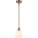 Ballston Athens 1 Light 6 inch Antique Copper Mini Pendant Ceiling Light in Matte White Glass