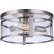 Elliot 3 Light 13 inch Brushed Polished Nickel Flushmount Ceiling Light