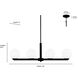 Ardeva 4 Light 36 inch Matte Black Linear Chandelier Ceiling Light