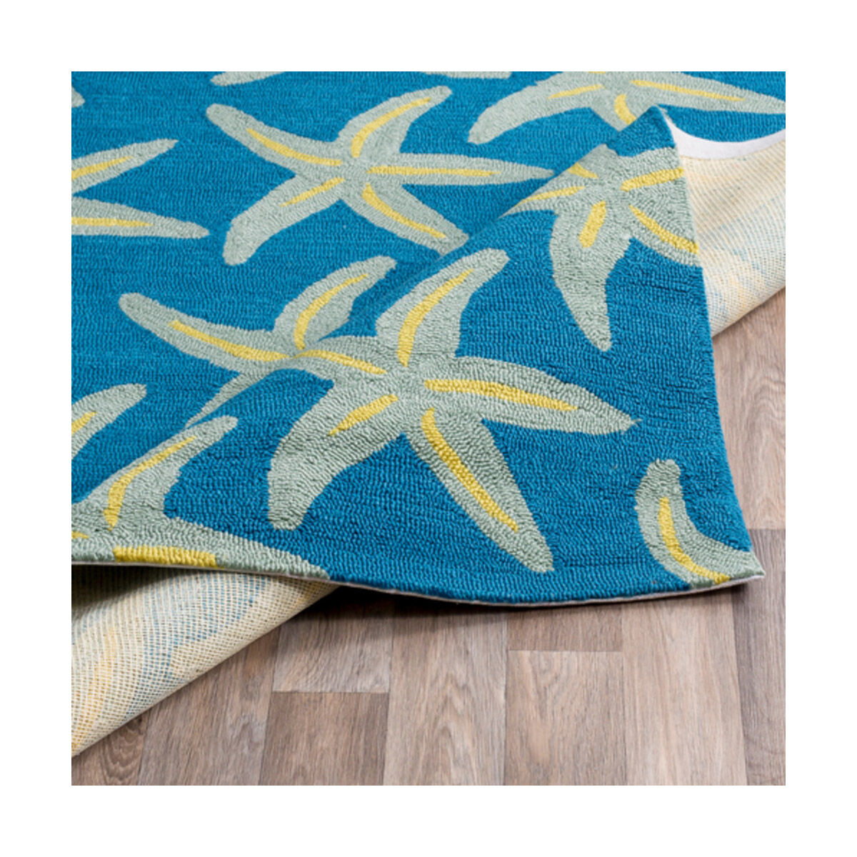 Rain 144 X 108 inch Bright Blue/Sea Foam/Lime Outdoor Rug, Polypropylene