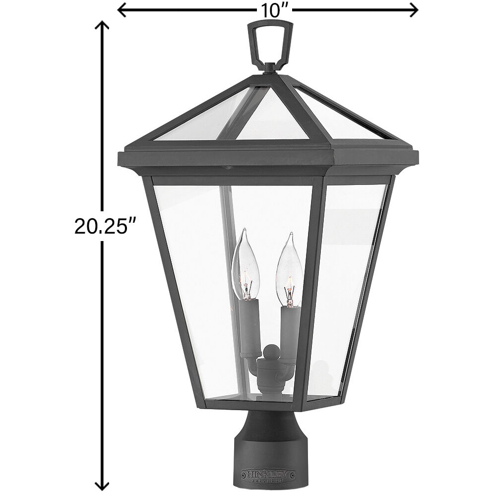 Estate Series Alford Place LED 20 inch Museum Black Outdoor Post Mount Lantern, Low Voltage