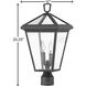 Estate Series Alford Place LED 20 inch Museum Black Outdoor Post Mount Lantern, Low Voltage