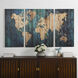 Cameron Multi - Blue and Natural Wood Brown Wall Art