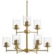 Replay 9 Light 25 inch Brushed Gold Chandelier Ceiling Light