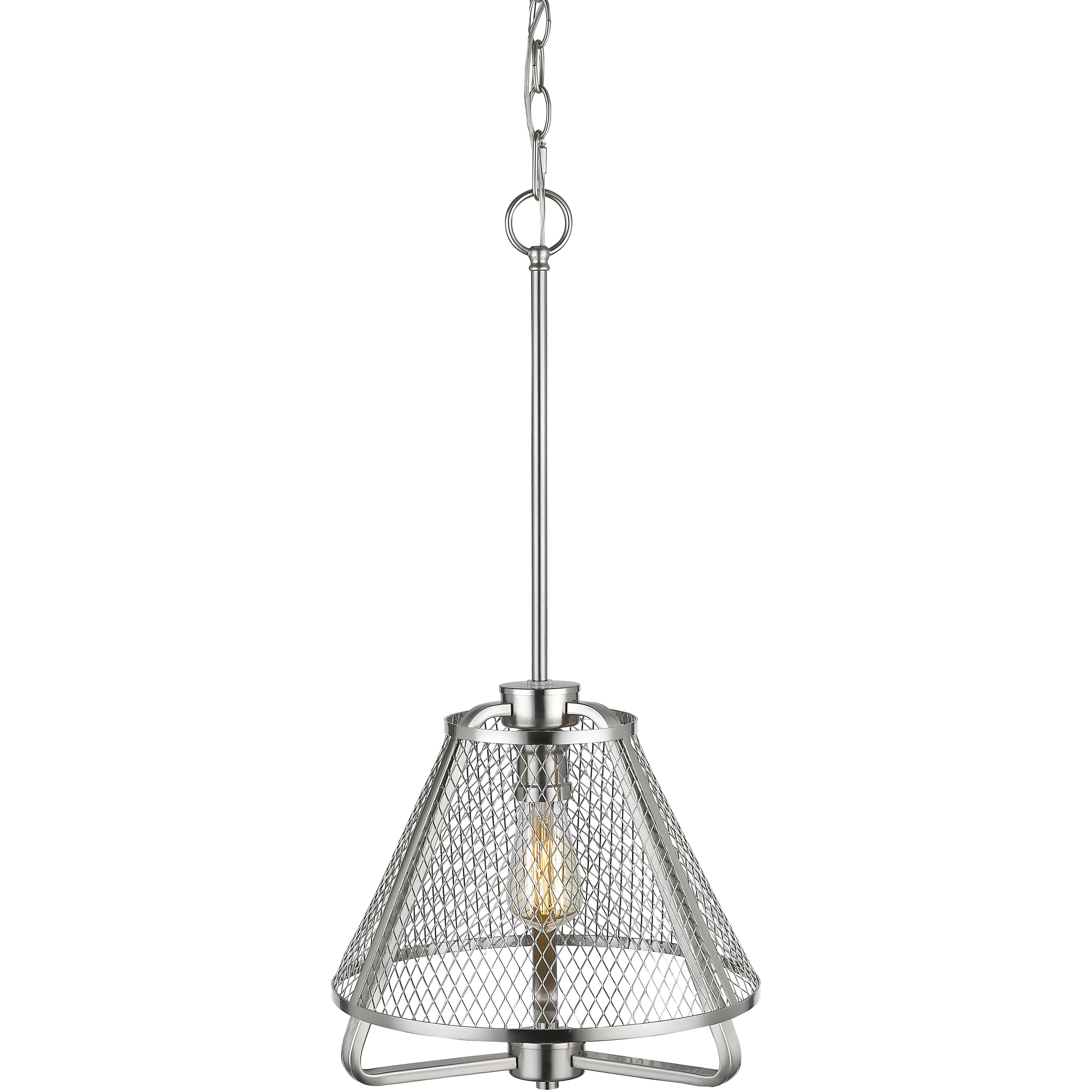 Iuka 1 Light 12 inch Brushed Nickel Pendant Ceiling Light