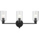 Gioe 3 Light 24.25 inch Black Vanity Light Wall Light