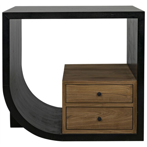 Burton 30 X 28 inch Hand Rubbed Black Side Table, Left