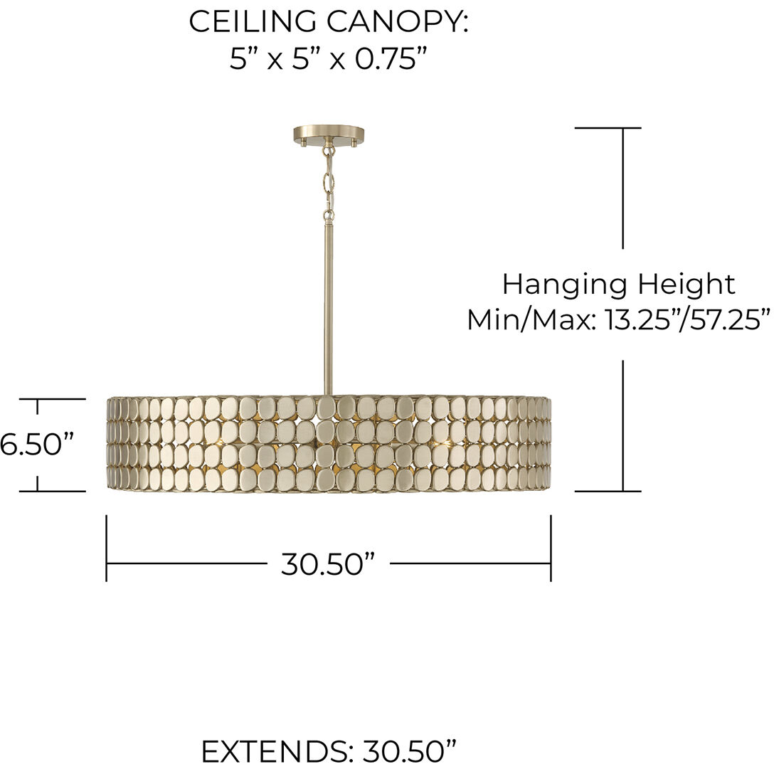 Eliana 4 Light 30.5 inch Champagne Brass Chandelier Ceiling Light