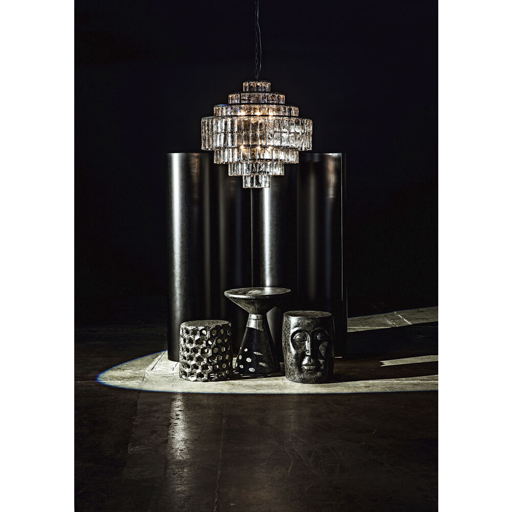 Pedestal 24 X 20 inch Black Fiber Cement Side Table