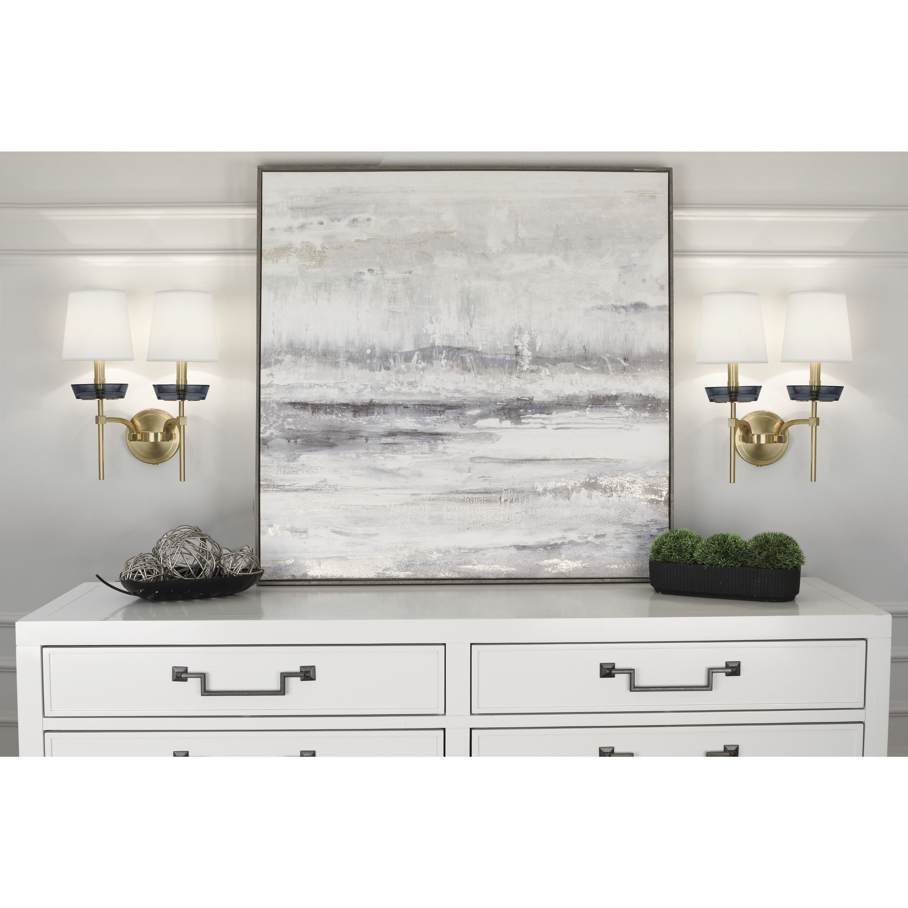 Cristallo 2 Light 14.75 inch Modern Brass Wall Sconce Wall Light