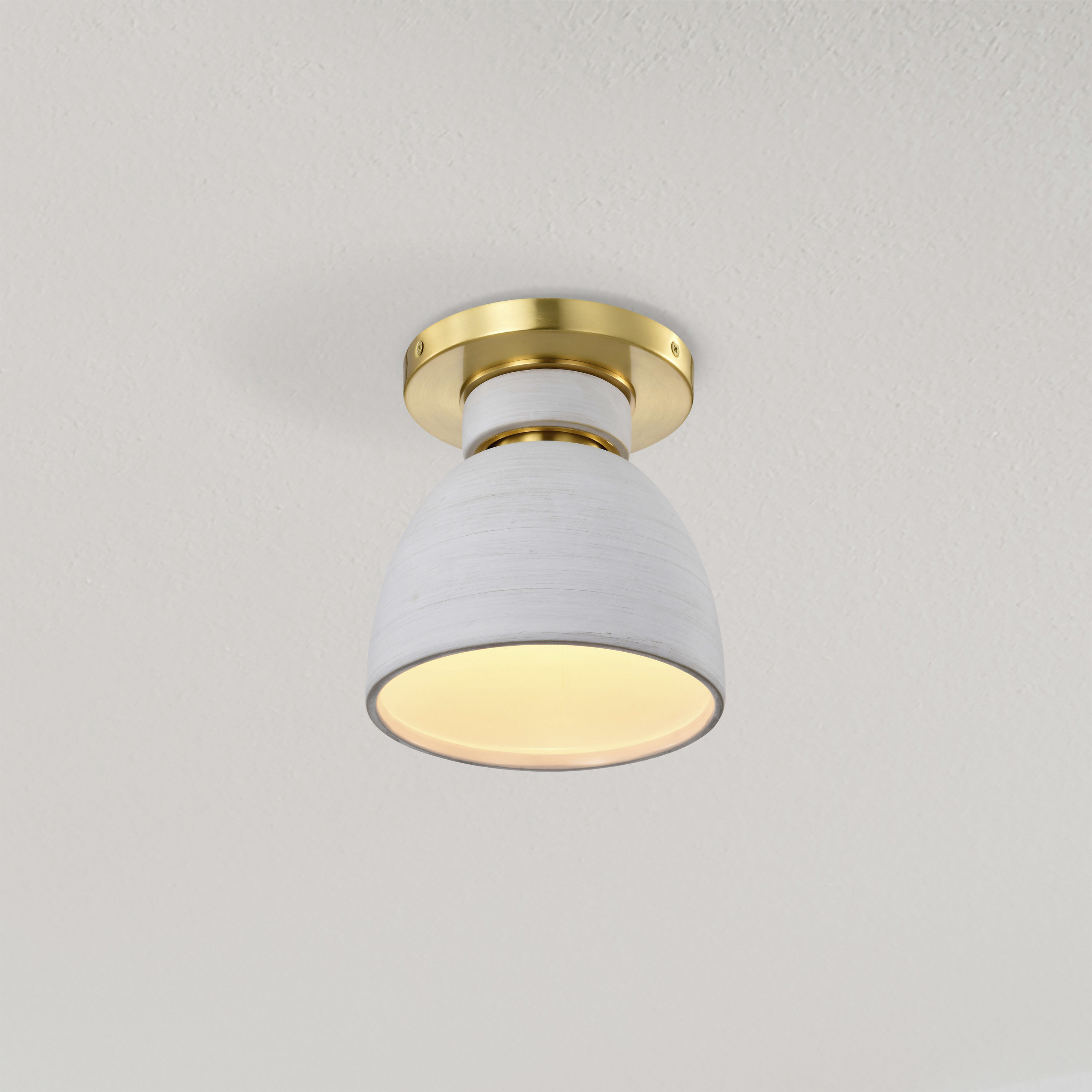 Collins 7.5 inch Brushed Brass Flush Mount Ceiling Light