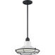 Blue Harbor 1 Light 12 inch Gloss White and Black Accents Pendant Ceiling Light