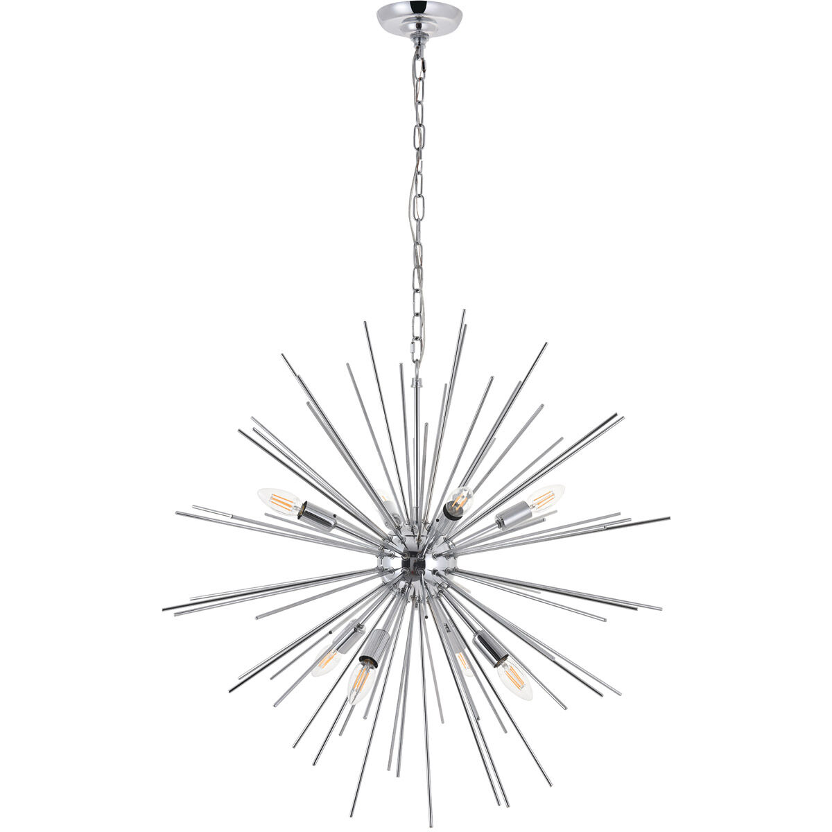 Timber 8 Light 30 inch Chrome Pendant Ceiling Light