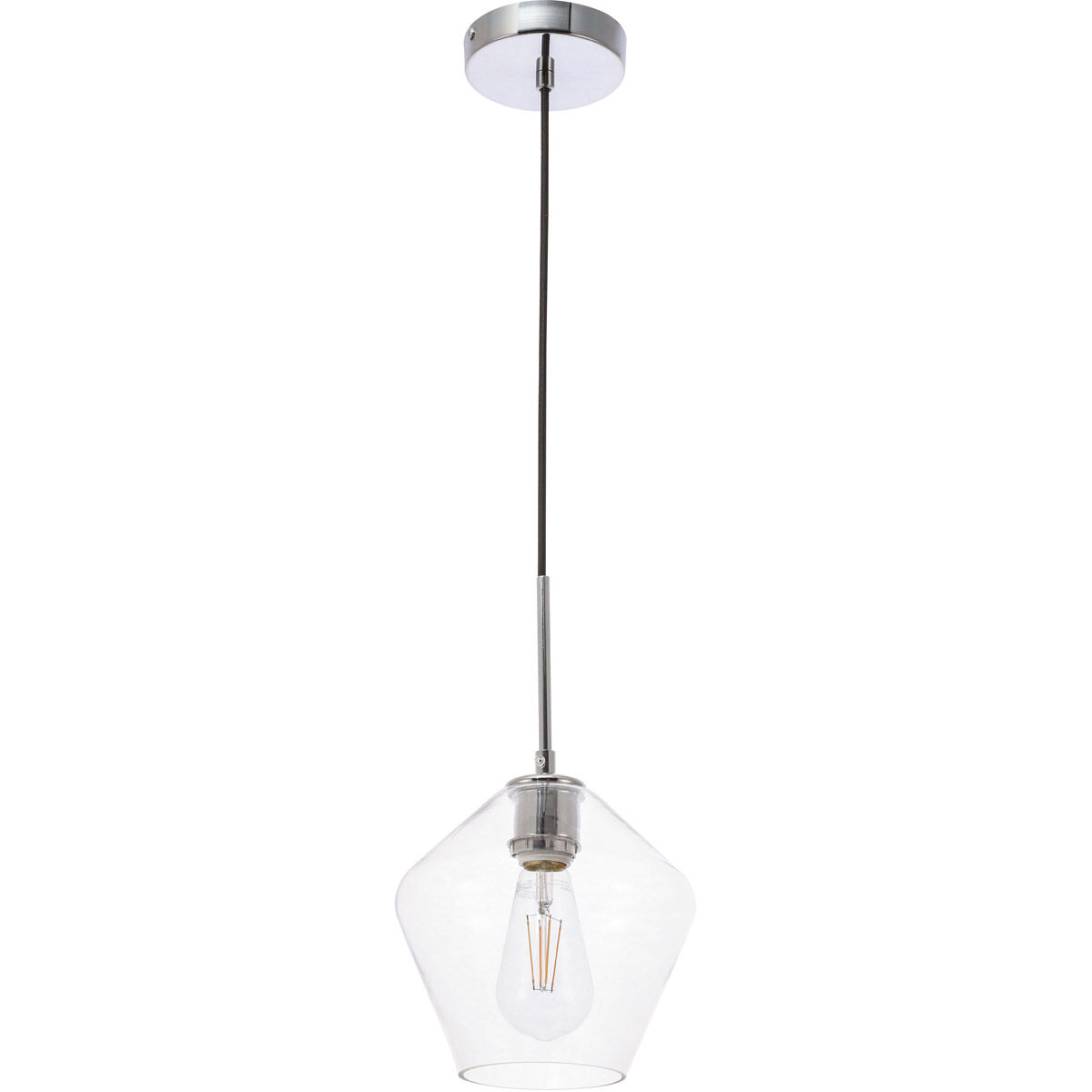 Gene 1 Light 8 inch Chrome Pendant Ceiling Light
