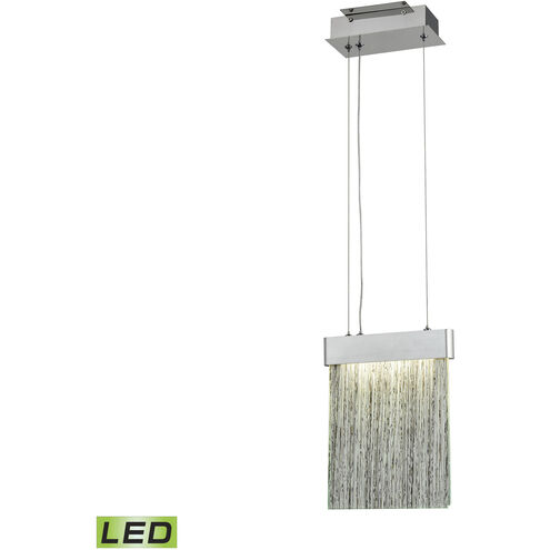 Meadowland LED 8 inch Silver with Polished Chrome and Clear Mini Pendant Ceiling Light