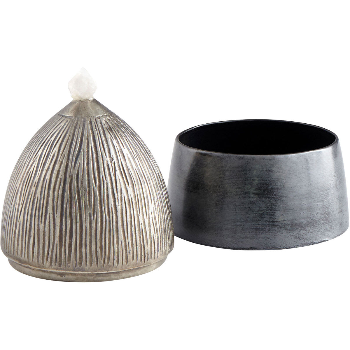 Chestnut Antique Nickel Container, Medium