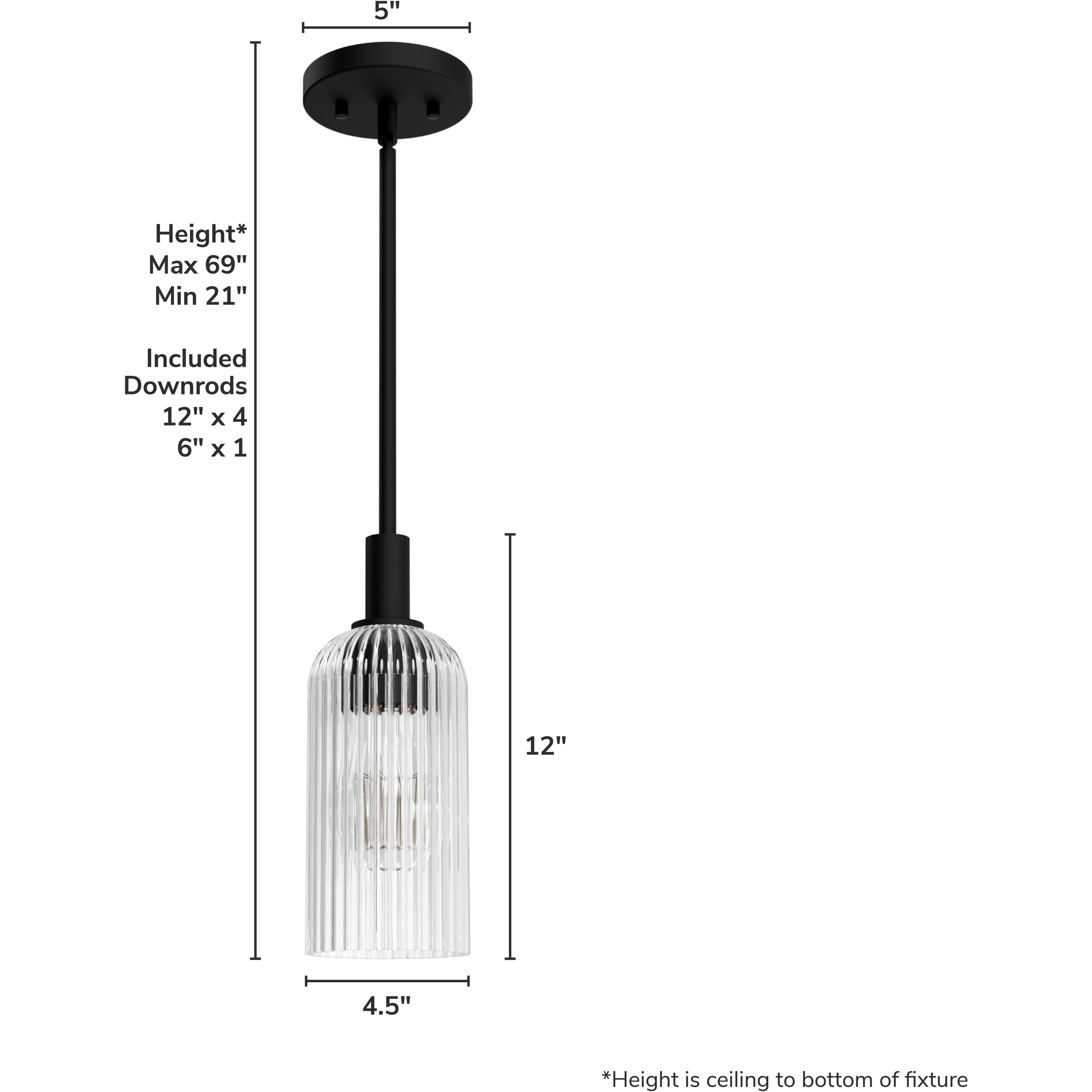 Beverly Glen 1 Light 4.5 inch Matte Black Mini Pendant Ceiling Light