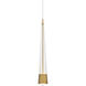 Quill LED 2.34 inch Aged Brass Pendant Ceiling Light in 3500K, dweLED