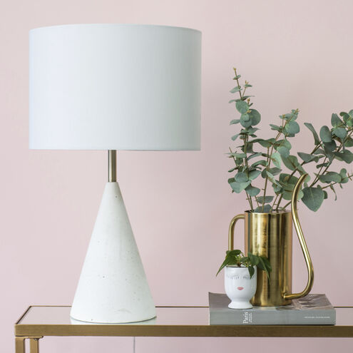 Cimeria 25.5 inch 100 watt White with Speckles and Antique Brass Table Lamp Portable Light