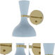 Clare 1 Light 7 inch Baby Blue with Modern Brass Wall Sconce Wall Light