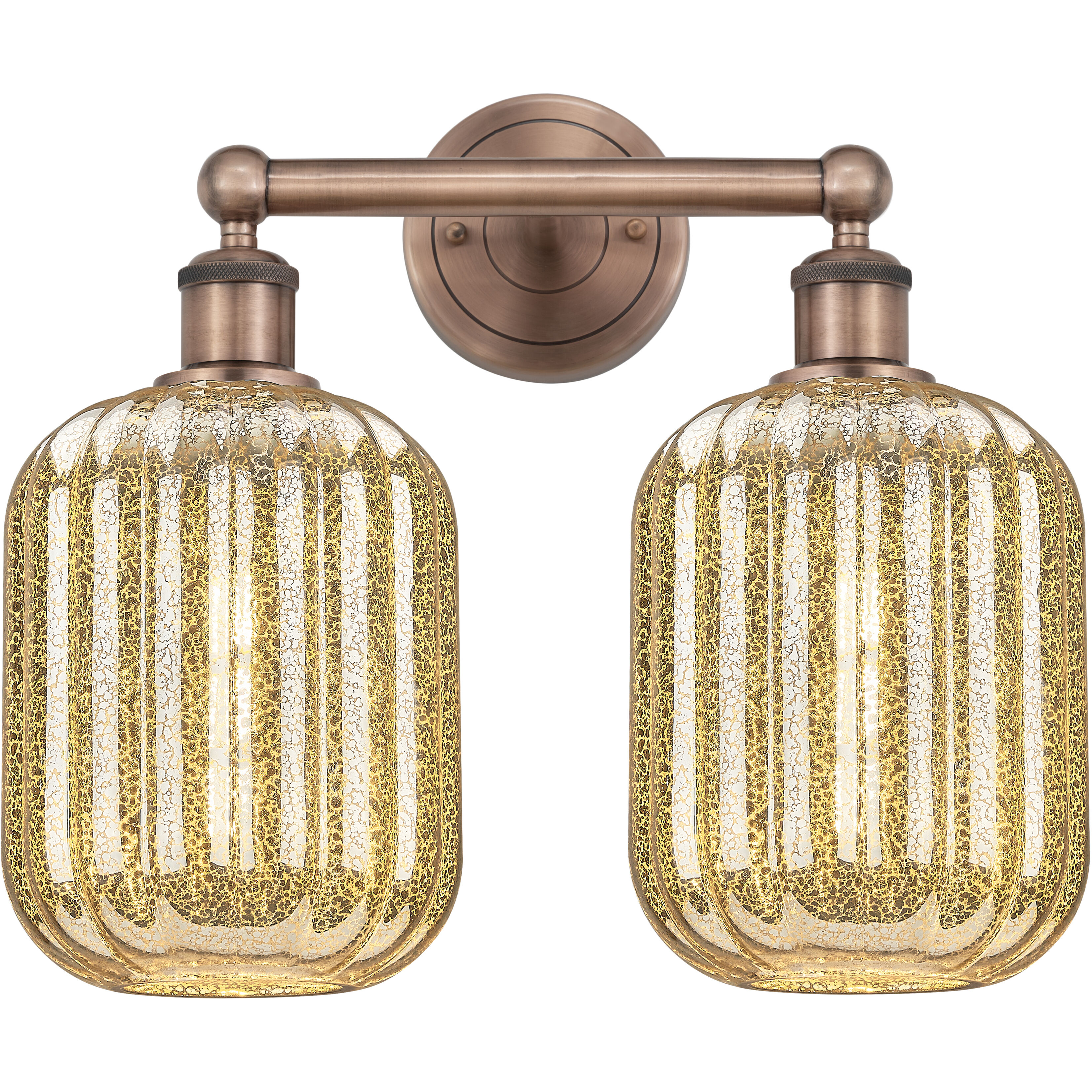 Edison Preston 2 Light 15.75 inch Antique Copper Bath Vanity Light Wall Light in Mercury