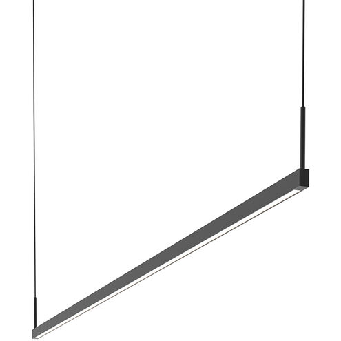Thin-Line LED 72 inch Satin Black Pendant Ceiling Light in 6ft., 2700K
