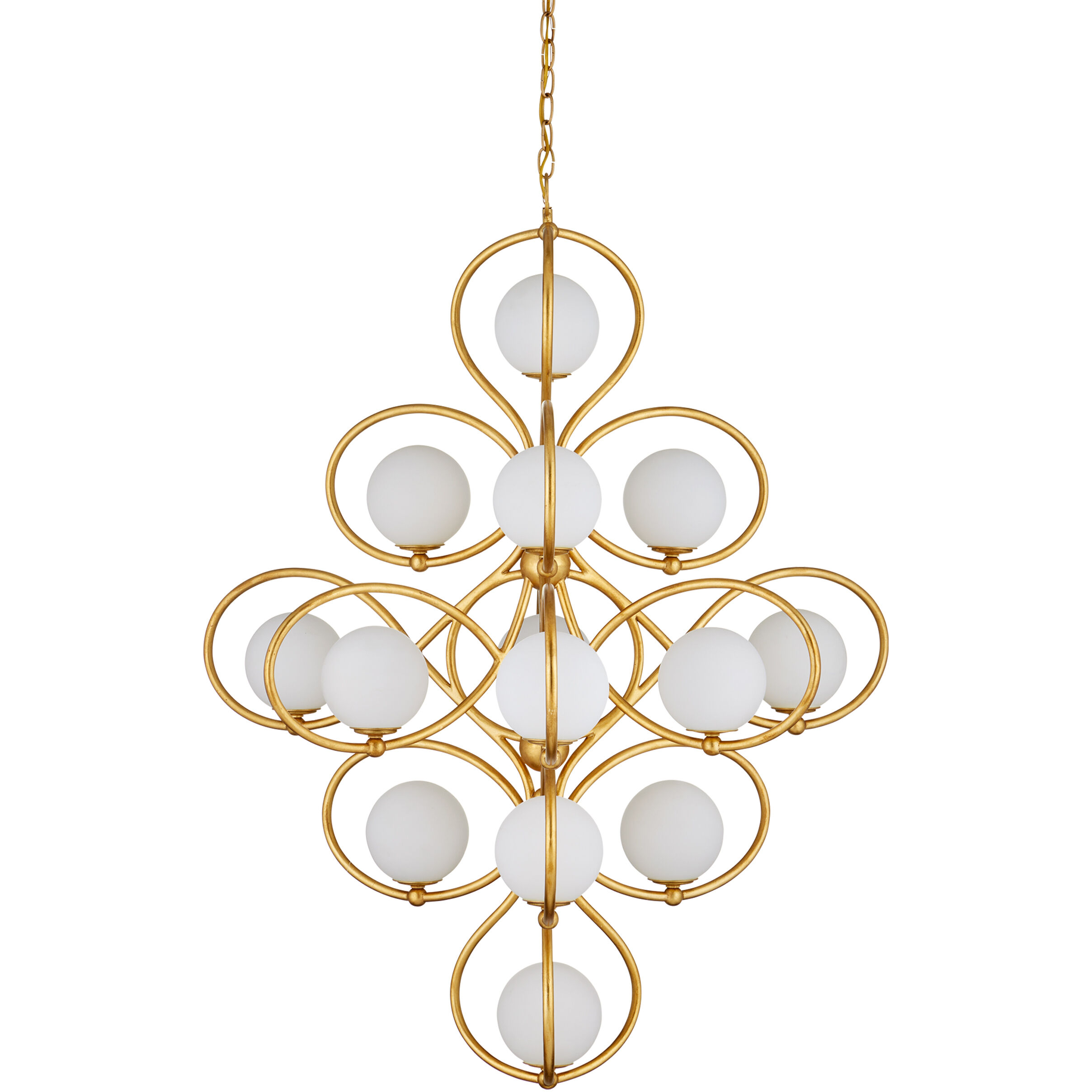Storrs 14 Light 34 inch Contemporary Gold Leaf/Contemporary Gold/White Chandelier Ceiling Light