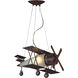 Canada 1 Light 19.7 inch Brown Childrens Lighting Ceiling Light, Airplane
