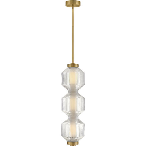 Reign LED 8 inch Lacquered Brass Pendant Ceiling Light, Sconce