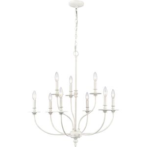 Hartford 9 Light 29 inch Farmhouse White Chandelier Ceiling Light
