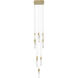 Aspen LED 20 inch Brushed Brass Multi Port Pendant Ceiling Light in Clear
