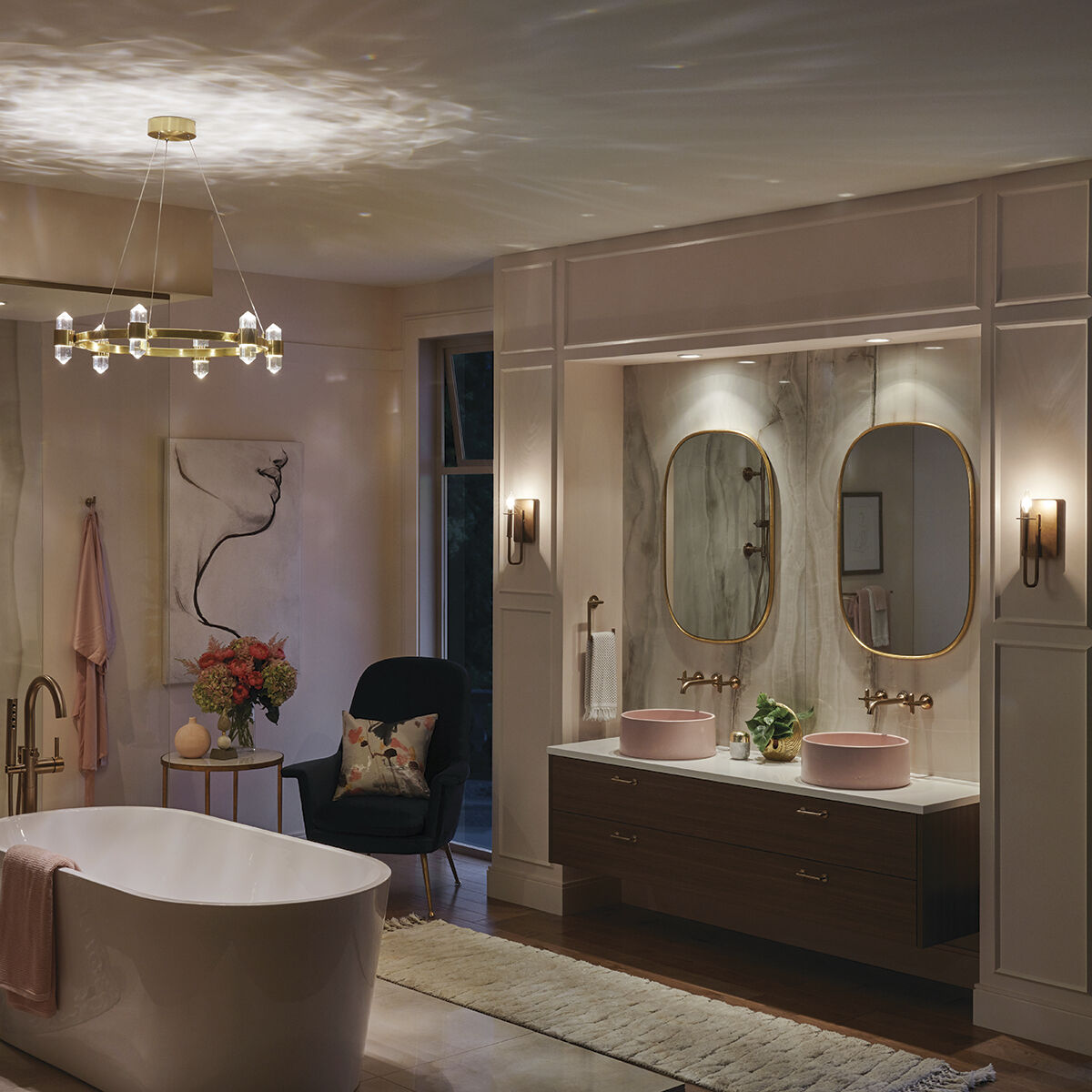 Arabella LED 26.5 inch Champagne Gold Chandelier Ceiling Light