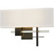 Cosmo 2 Light 16.5 inch Black and Vintage Platinum ADA Sconce Wall Light in Black/Vintage Platinum, Flax