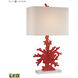 Red Coral 28 inch 9.50 watt Red with Clear Table Lamp Portable Light in LED, 3-Way