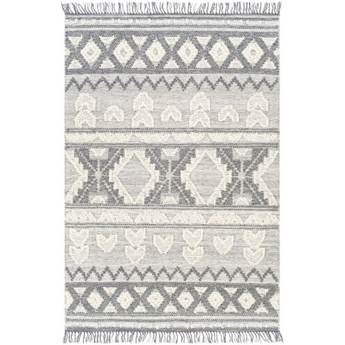 Cheyenne 120 X 96 inch Charcoal/Oatmeal/White/Cream Handmade Rug