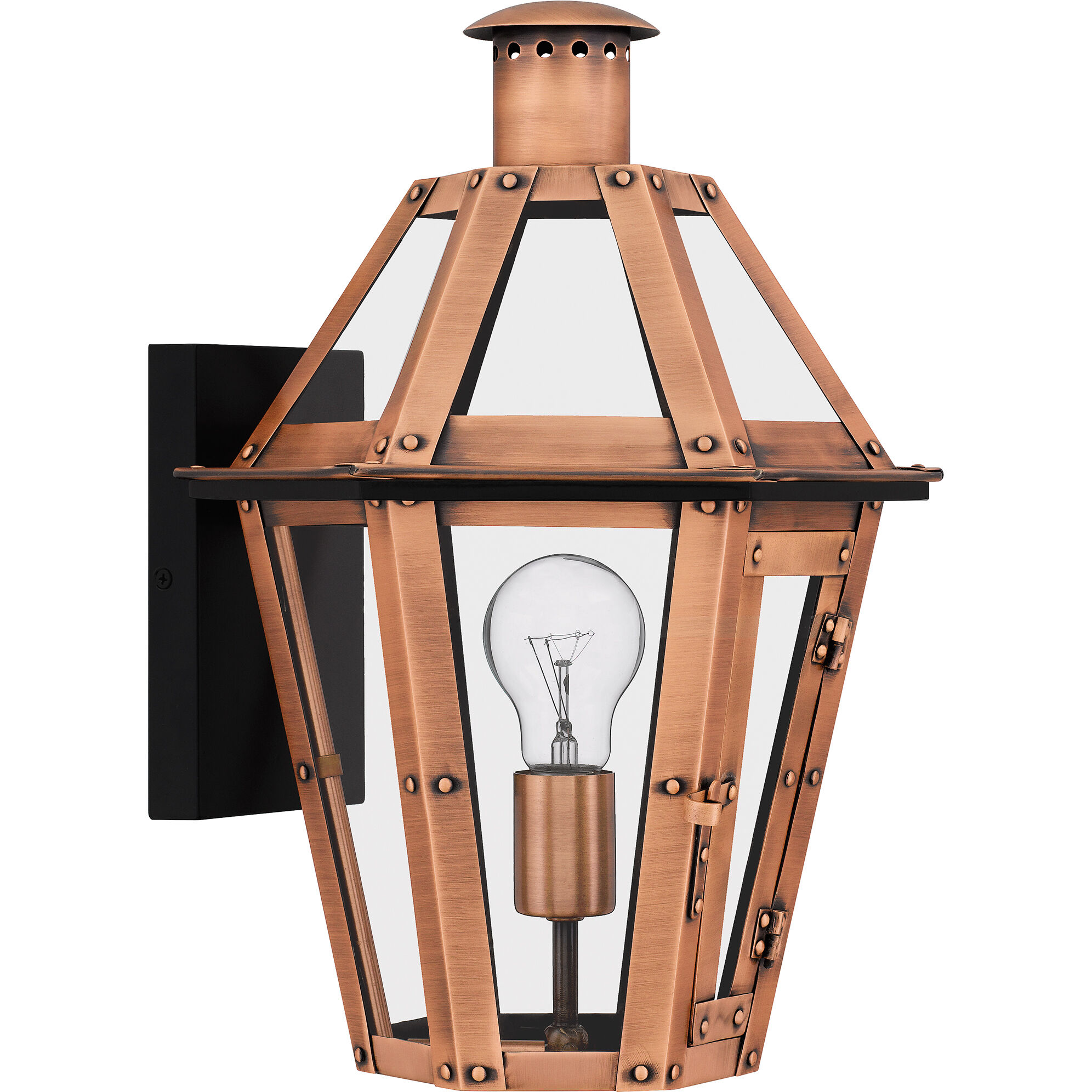 Burdett 1 Light 16 inch Aged Copper Outdoor Wall Lantern