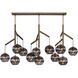 Sean Lavin Sedona 24.5 inch Aged Brass Chandelier Ceiling Light in Incandescent, Transparent Smoke Glass